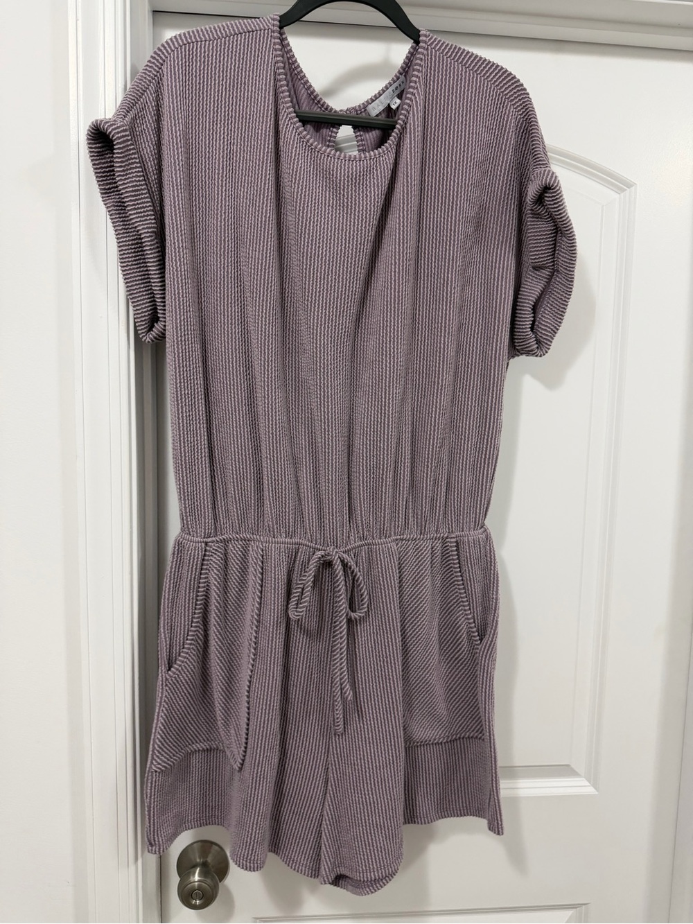Baltic Born Mauve Knit Short Sleeve Romper